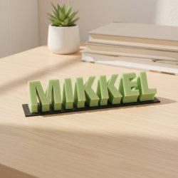 3D navne skilt - "Glow in the Dark" -- Pris per bogstav