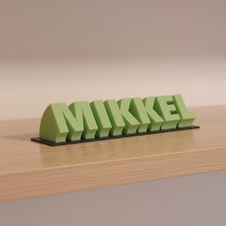 3D navne skilt - "Glow in the Dark" -- Pris per bogstav